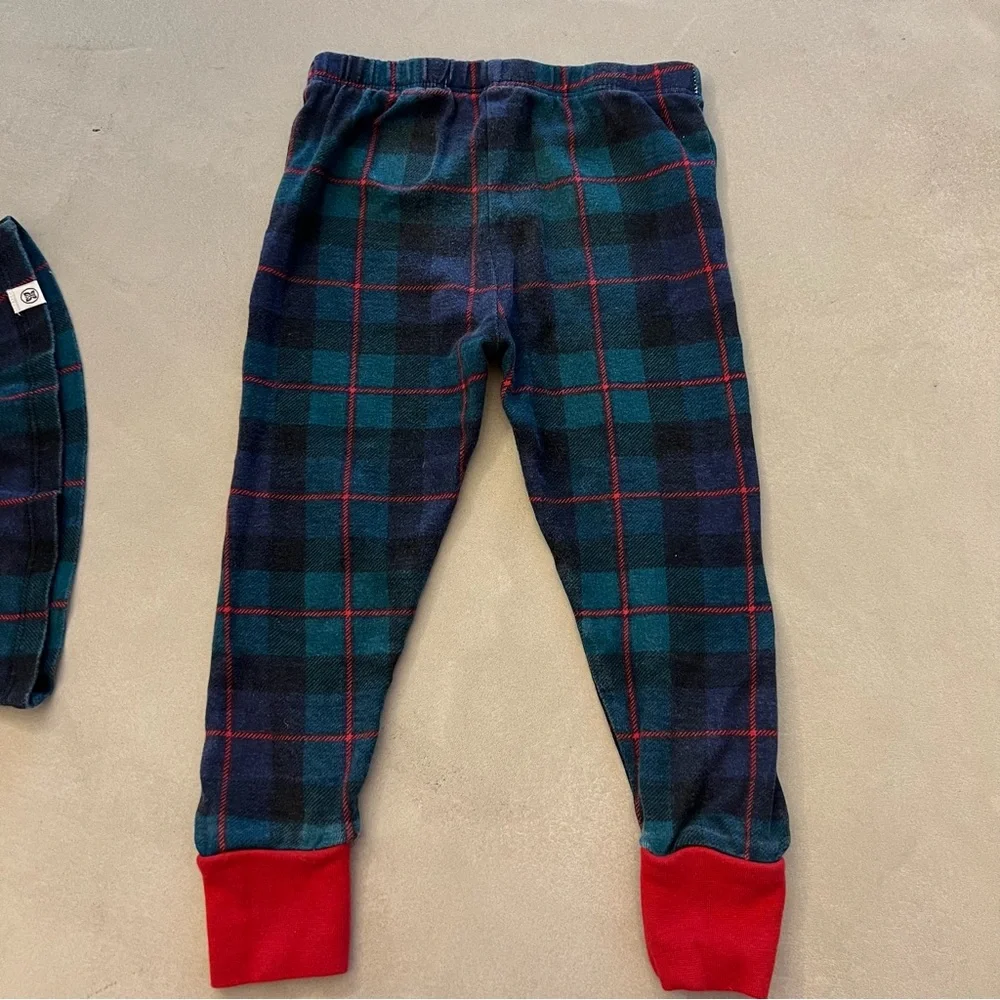 HONEST BABY CO Toddler Christmas Holiday Pajamas, Black Watch Plaid, 3T (2 sets)